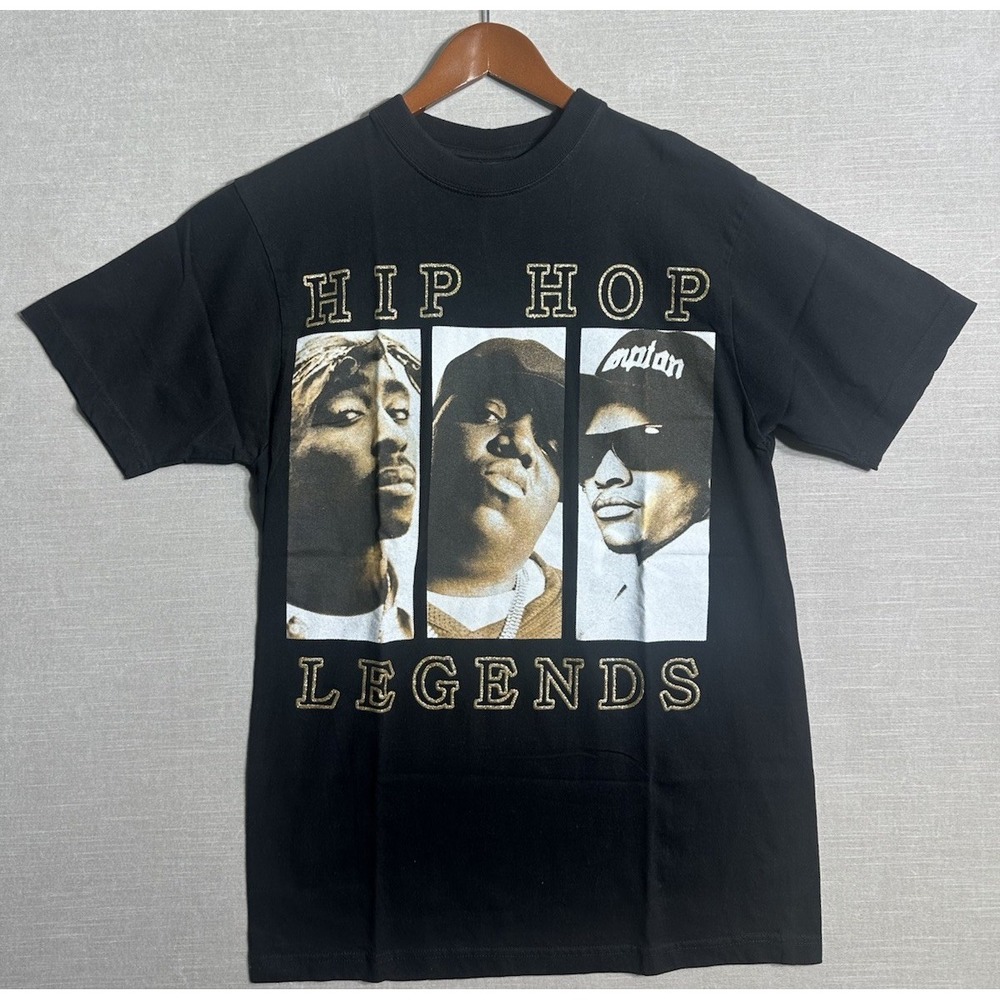 Vintage Y2K Hip Hop Legends Shirt Large Black Flying Horse Biggie 2pac Eazy E